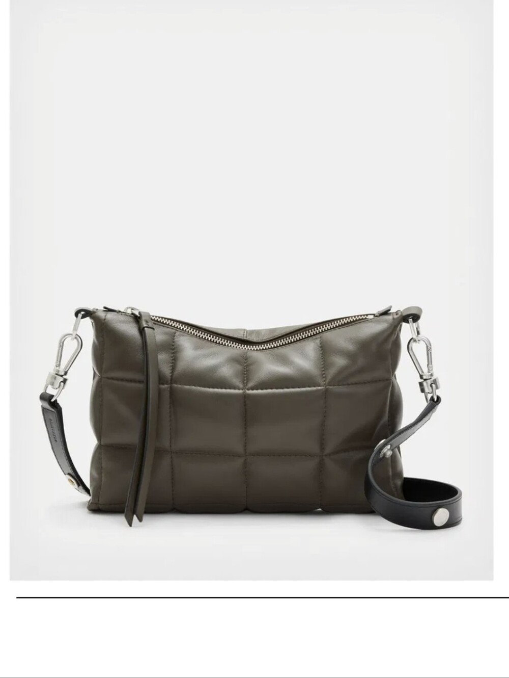 All Saints Olive Quilted Leather Eve Shoulder Bag - Picture 5 of 15